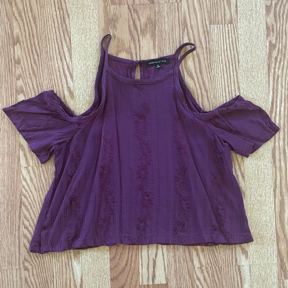 Floral Texture Off Shoulder Tank Top